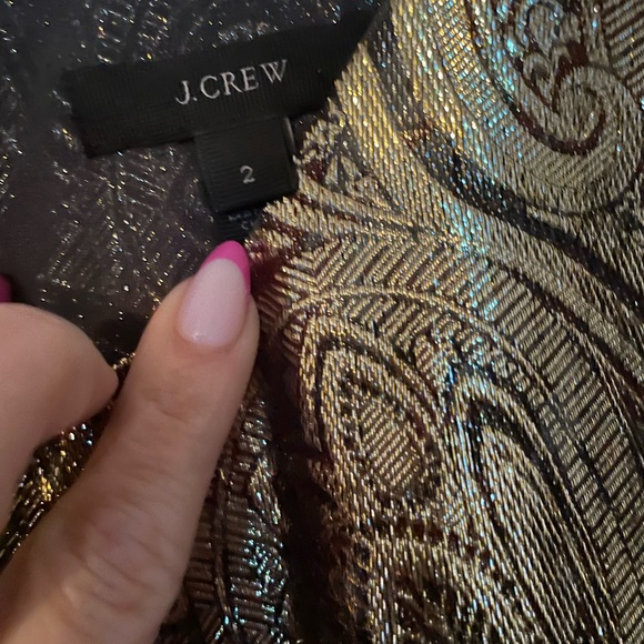 J Crew Women’s Cate Cami Metallic Paisley Top - Picture 4 of 5